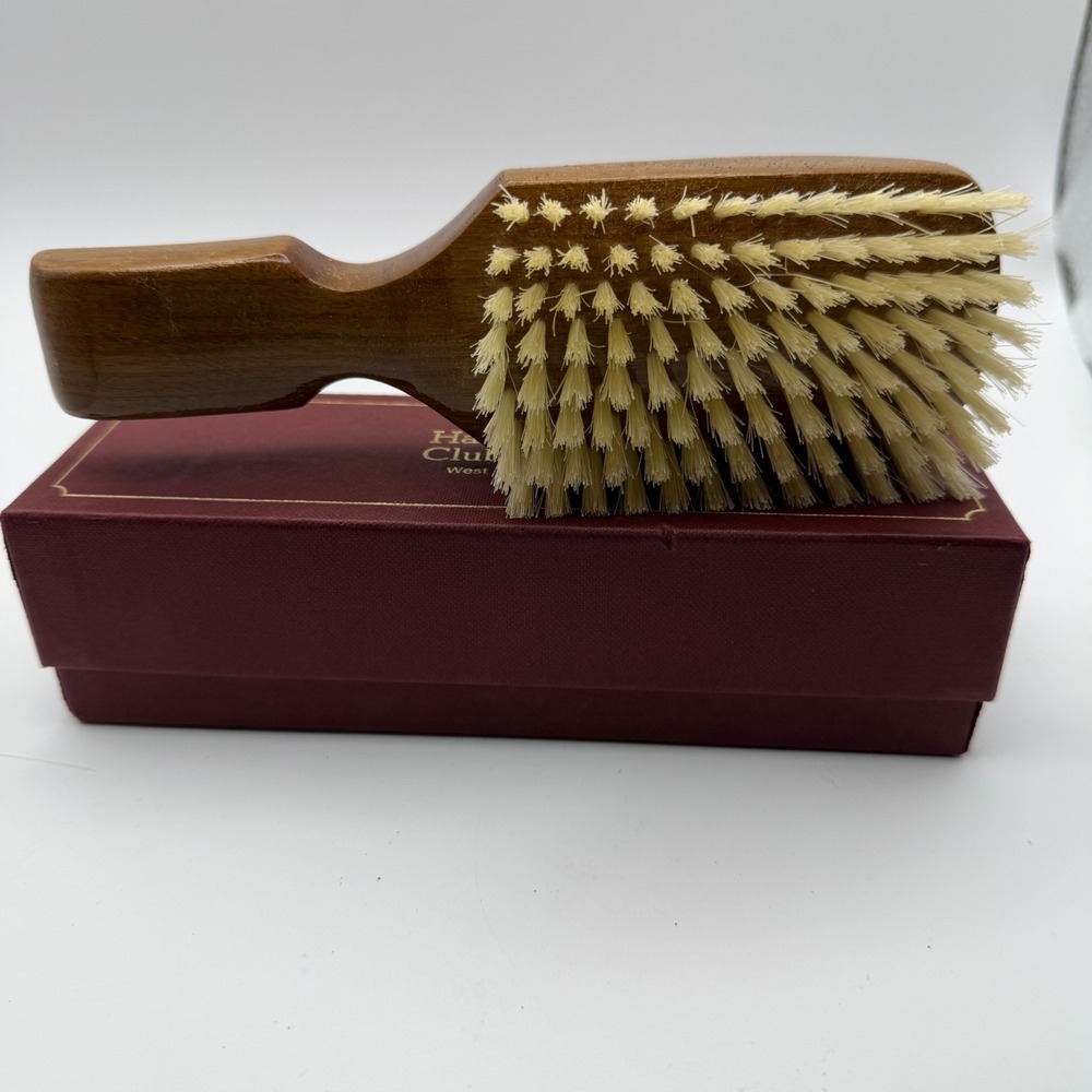 NEW West Germany Genuine Bristle Brush Wooded Handle Vintage Club Style Box - Picture 6 of 6